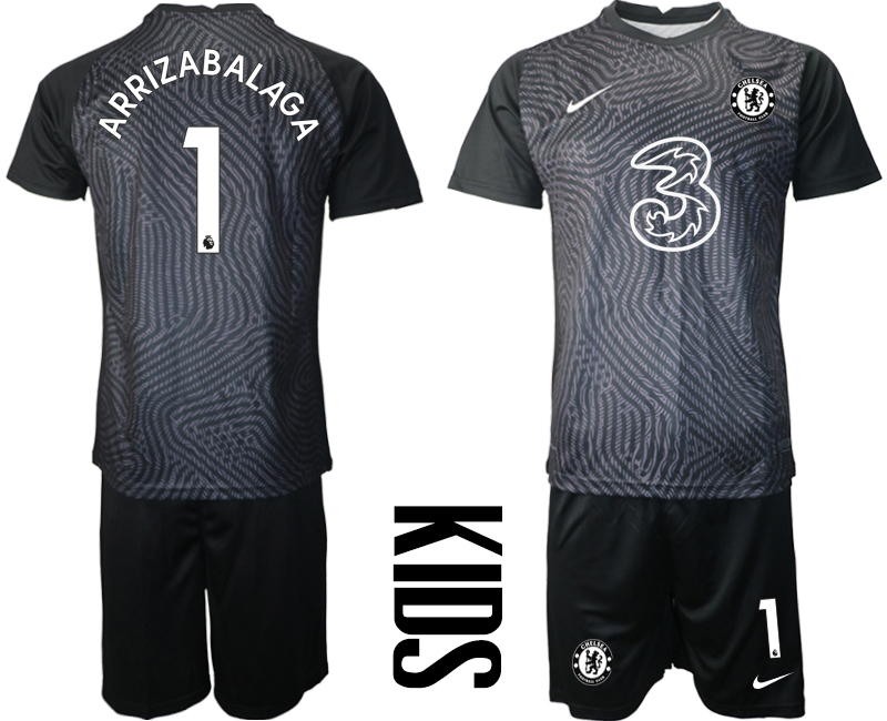 2021 Chelsea black Youth goalkeeper 1 soccer jerseys